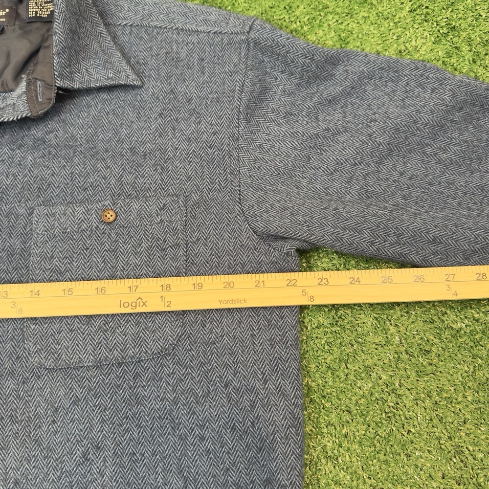 Vintage John Blair Knit Shirt Men's Sz Medium Button Up Long Sleeve Blue - Picture 5 of 7